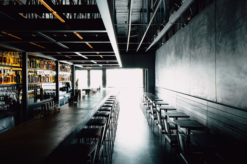 View of the bar from the far end